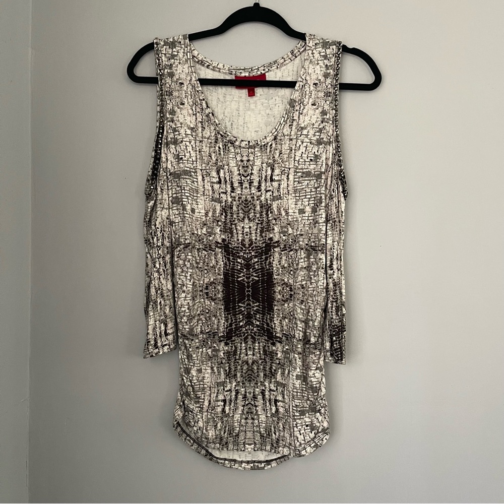 Jennifer Lopez Off The Shoulder Jersey Material Long Sleeve Shirt Embellished M